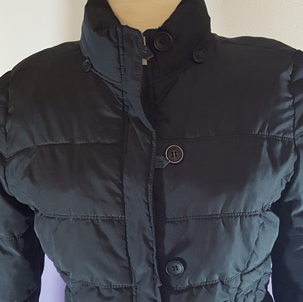 Women's Black Puffer Jacket - Lightweight Quilted Coat